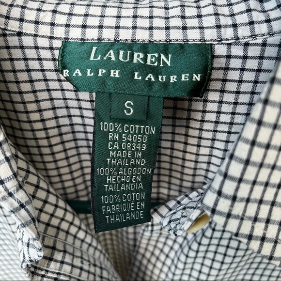 Lauren Ralph Lauren Checkered Monogramed Button Down Boys Shirt Sz S - Picture 2 of 11